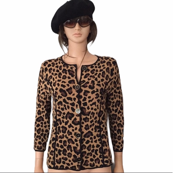 Jones New York cheetah animal print cardigan - Picture 10 of 10
